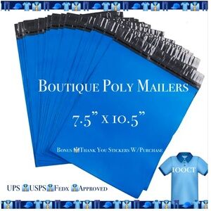 100ct ~ 7.5 x 10.5”~Poly Mailer Bag👖🆕👖Plus 😁 100ct Thank You Stickers Included